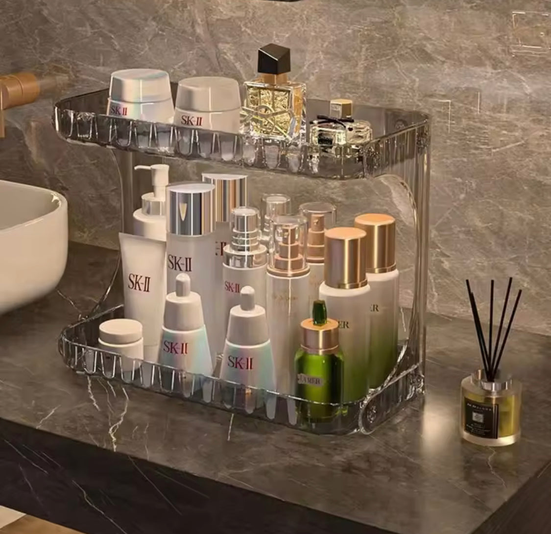 Double Layer Bathroom Storage Rack, Storage Rack Display Stand, Washstand Cosmetics Storage Organizer Double Layer Bathroom Storage Rack, Storage Rack Display Stand, Washstand Cosmetics Storage Organizer